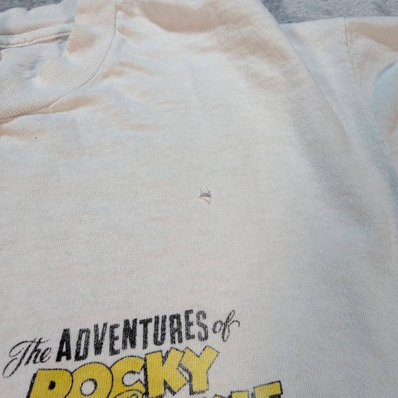 Vintage Fruit of the Loom Rocky and Bullwinkle Graphic T Shirt XL White Classic - Picture 8 of 12